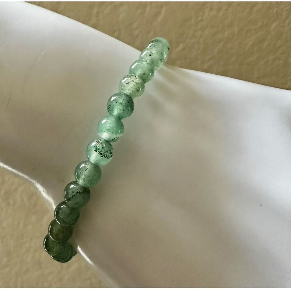 Chlorite Phantom Quartz Bead Bracelet – Garden Quartz